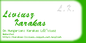 liviusz karakas business card